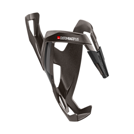 ELITE - Custom Race Plus Bottle Cage - TITANIUM METAL, BLACK GRAPHIC