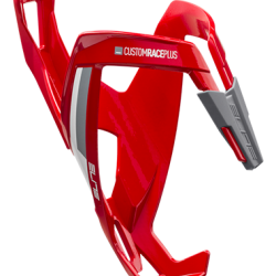 ELITE - Custom Race Plus Bottle Cage - RED GLOSSY, WHITE GRAPHIC