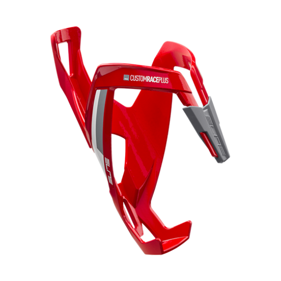 ELITE - Custom Race Plus Bottle Cage - RED GLOSSY, WHITE GRAPHIC