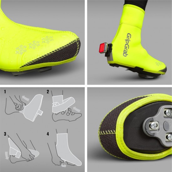 GripGrab - Arctic Hi-Vis Deep Winter Waterproof Shoe Covers Yellow Hi-Vis
