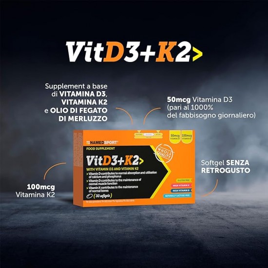 NAMEDSPORT - VitD3 + K2 - 30 softgels