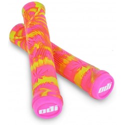 ODI - Grips Hucker Signature no Flange, 160 mm (Yellow/Pink)