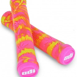 ODI - Grips Hucker Signature no Flange Käepidemed, 160 mm (Yellow/Pink)