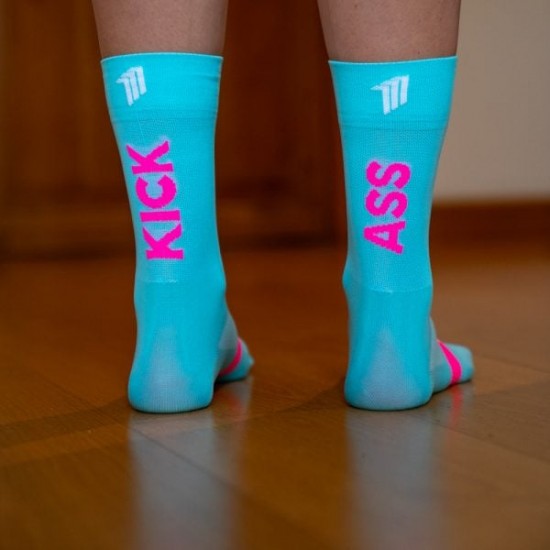 Sporcks - Kick Ass Blue – Cycling socks Laura Philipp