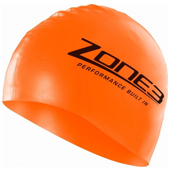 ZONE3 - Hi Viz Silicone Swim Cap Orange