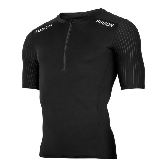 FUSION - SLi TRI Top Short Sleeve, Color: Black