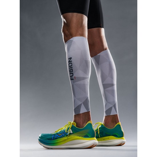 FUSION - TEMPO! Calf Sleeves, Color: White/Grey