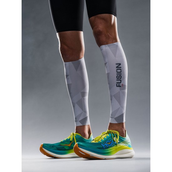 FUSION - TEMPO! Calf Sleeves, Color: White/Grey