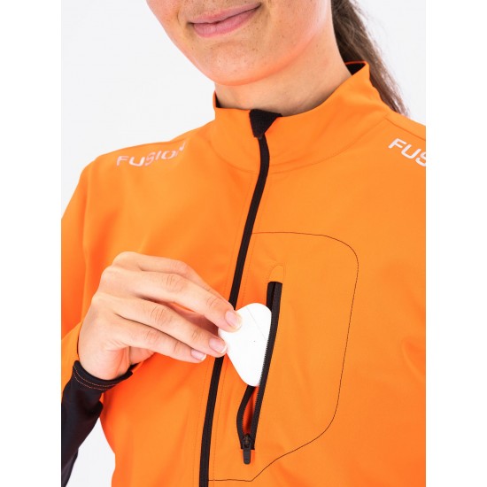 FUSION - WMS S2, Womens Run Jacket, Color: Fluoorange