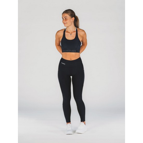 FUSION - Womens Gym Tights, Color: Black