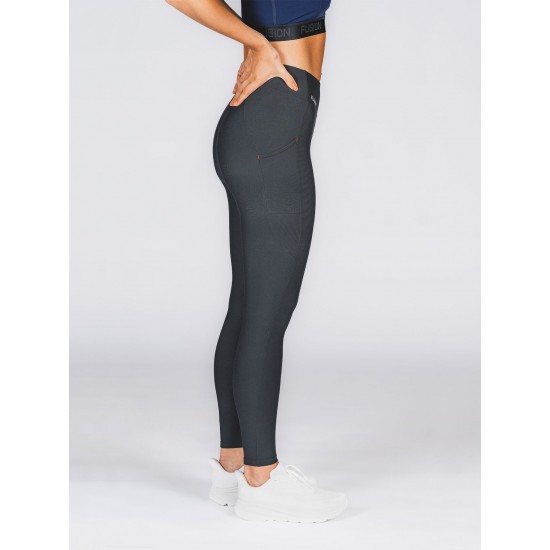 FUSION - Womens Gym Tights, Color: Black