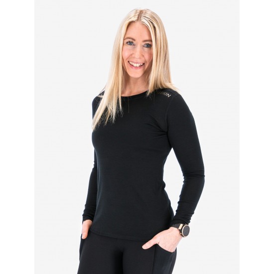 FUSION - Womens Merino 150 LS, Color: Black